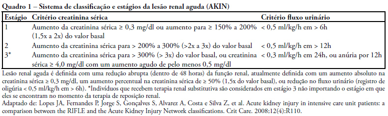 Avaliação da função renal em pacientes no pós-operatório de cirurgia cardíaca: a classificação AKIN prediz disfunção renal aguda?