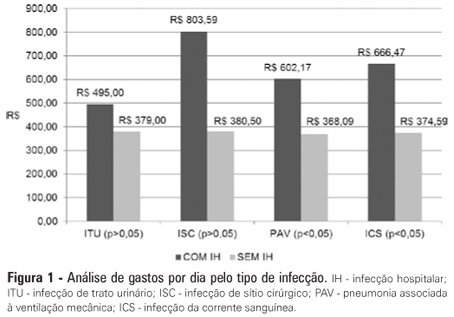 Financial impact of nosocomial infections in the intensive care units of a charitable hospital in Minas Gerais, Brazil